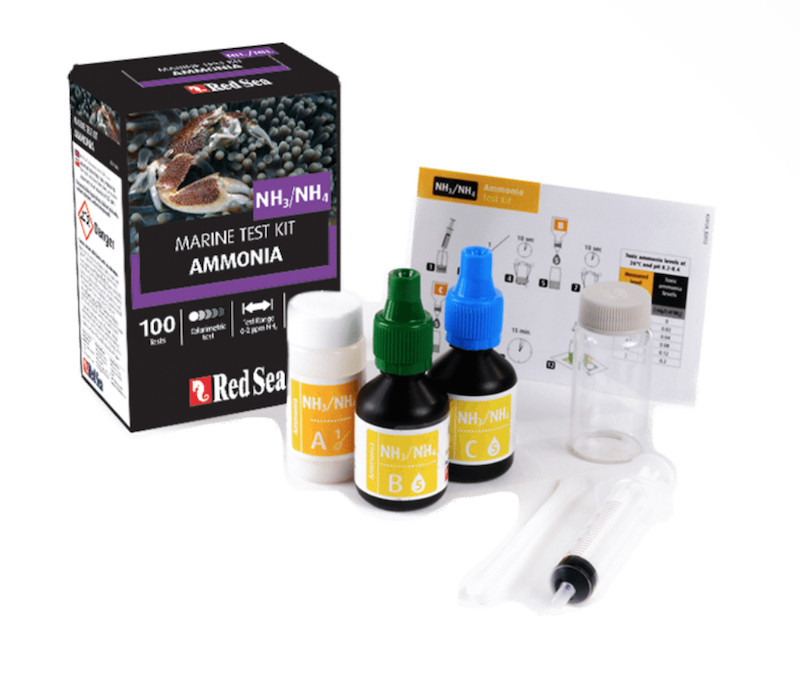 Ammonia test kit for curing live rock