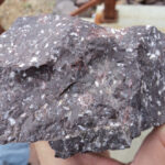 Rhyolite rock formation with magma cooling