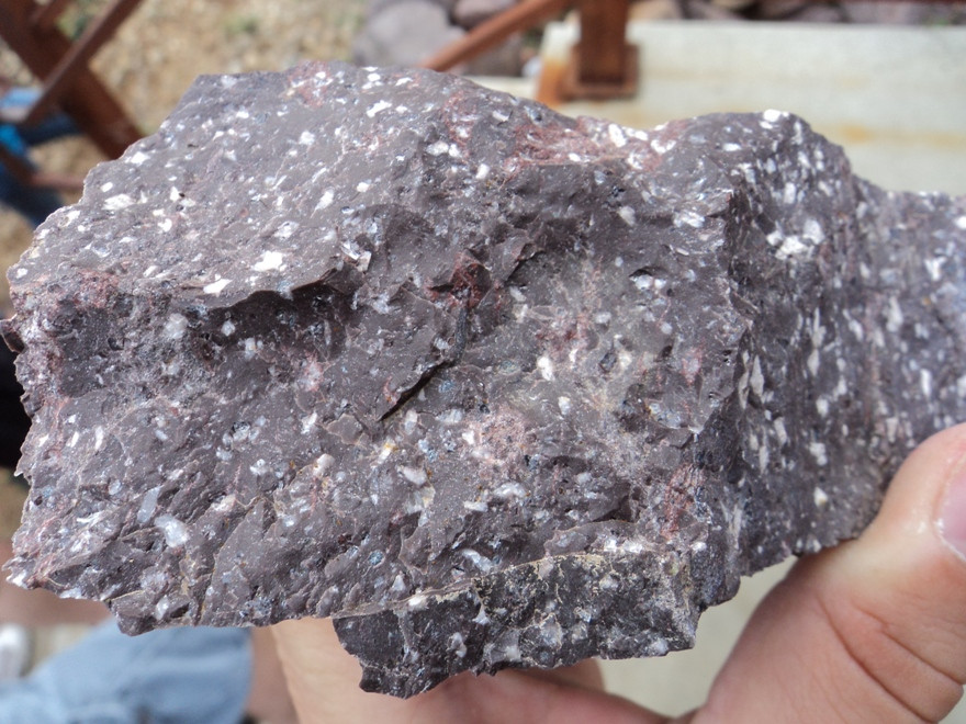 Rhyolite rock formation with magma cooling