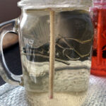 Rock candy crystals forming in jar after 1 day