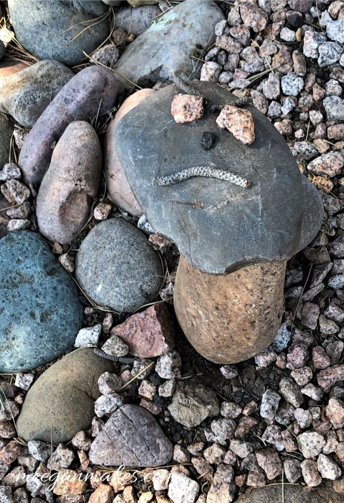Creative rock tower face idea