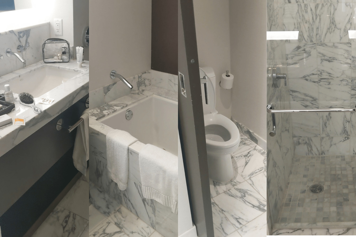 Bathroom in a hotel room at Red Rocks Resort, designed for luxury and comfort