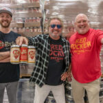 Sammy Hagar with Cameron Schubert (left) and Eric Schubert (right) at Red Rocker Brewing - Photo Credit Jon Luini