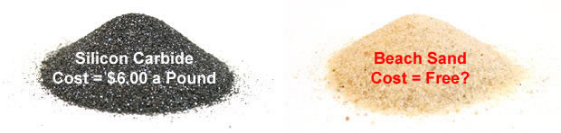 Quartz sand grains under magnification showing their rounded shape