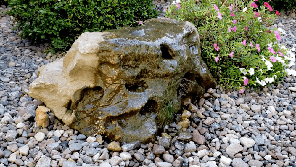The finished rock fountain