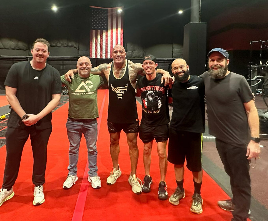 Dwayne Johnson's intense workout session with Joe Rogan and friends