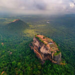 Erosion exposing the massive Sigiriya rock formation