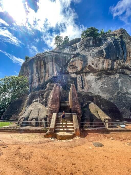 Author at the Lion's Paw on the Sigiriya rock climb.
