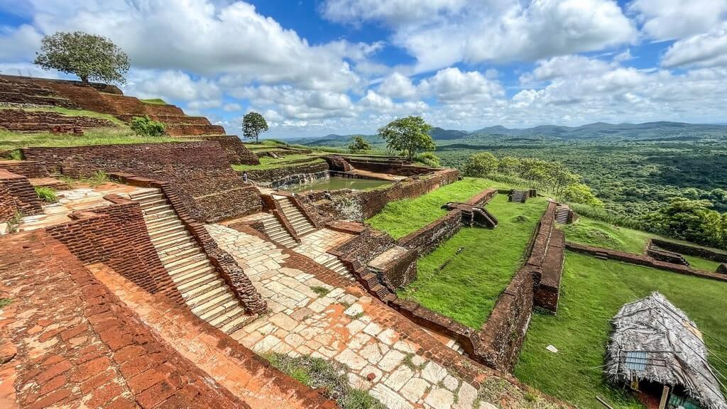 Remains of the royal palace at the top of Sigiriya Rock