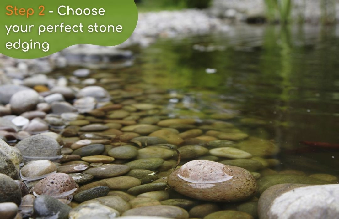Selection of decorative pond edging stones