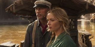 Dwayne Johnson and Emily Blunt navigate the Amazon in Jungle Cruise