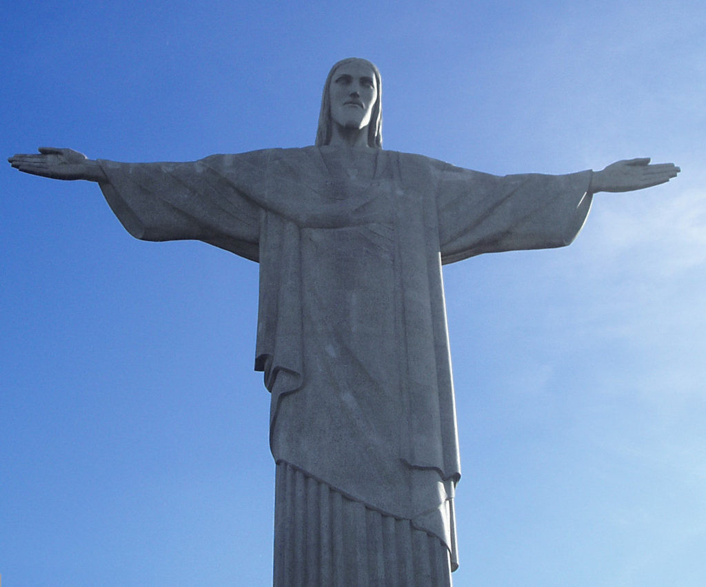 The outer layers of the Redeemer sculpture made of soapstone.