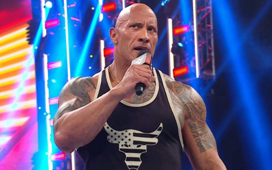 The Rock's iconic pose, representing his lasting impact on the world of wrestling