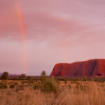 Uluru at sunset with clear sky