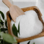 Bowls of rock salt in the corners of a room