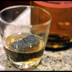 Whiskey stones in a glass of whiskey