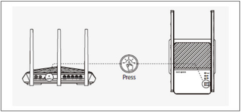 Press the WPS button on the router and on the extender