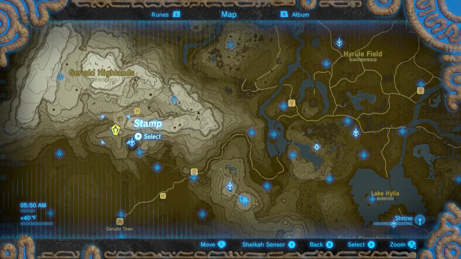 Link exploring the area around the Ya Naga Hideout in Zelda Breath of the Wild, looking for luminous stones near the shrines