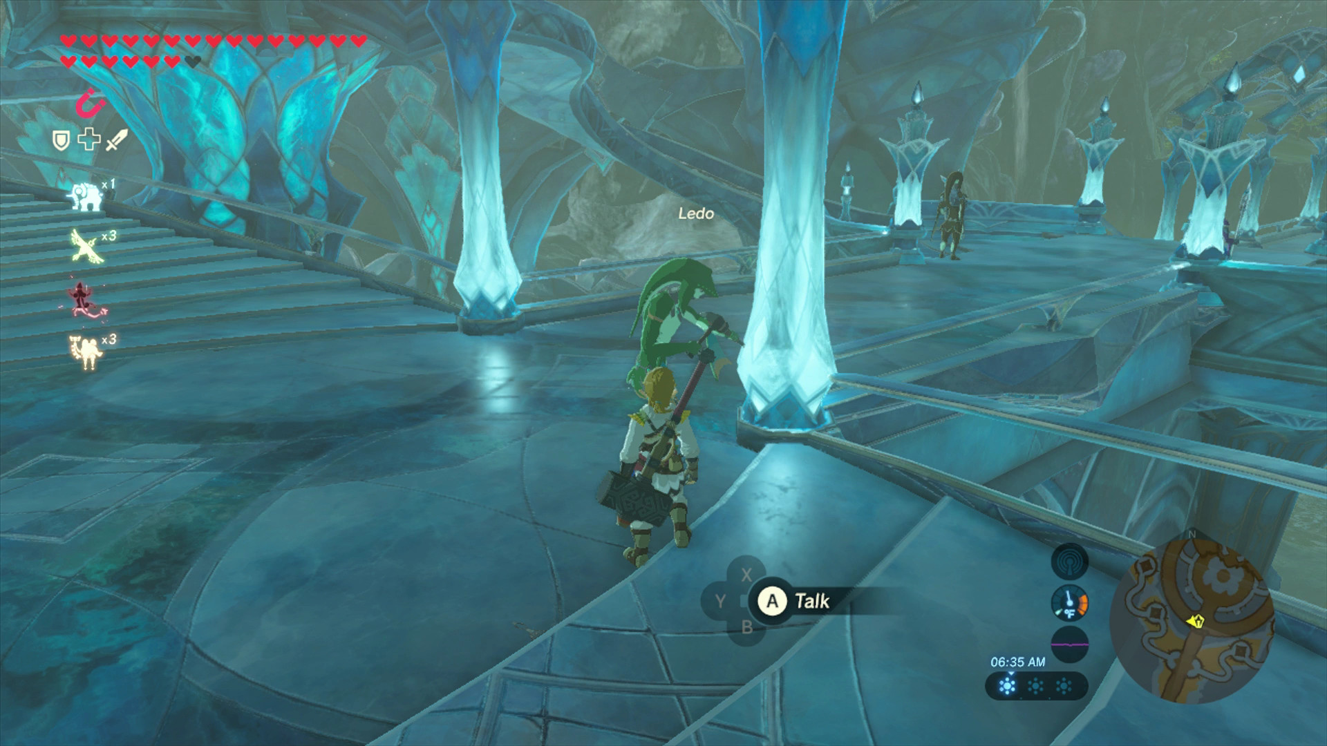 Ledo, the Zora in Zora's Domain, offering to trade diamonds for luminous stones in Zelda Breath of the Wild